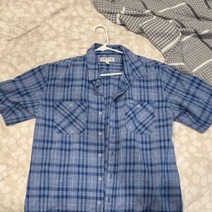 Orvis Navy and Light Blue Checkered Shirt